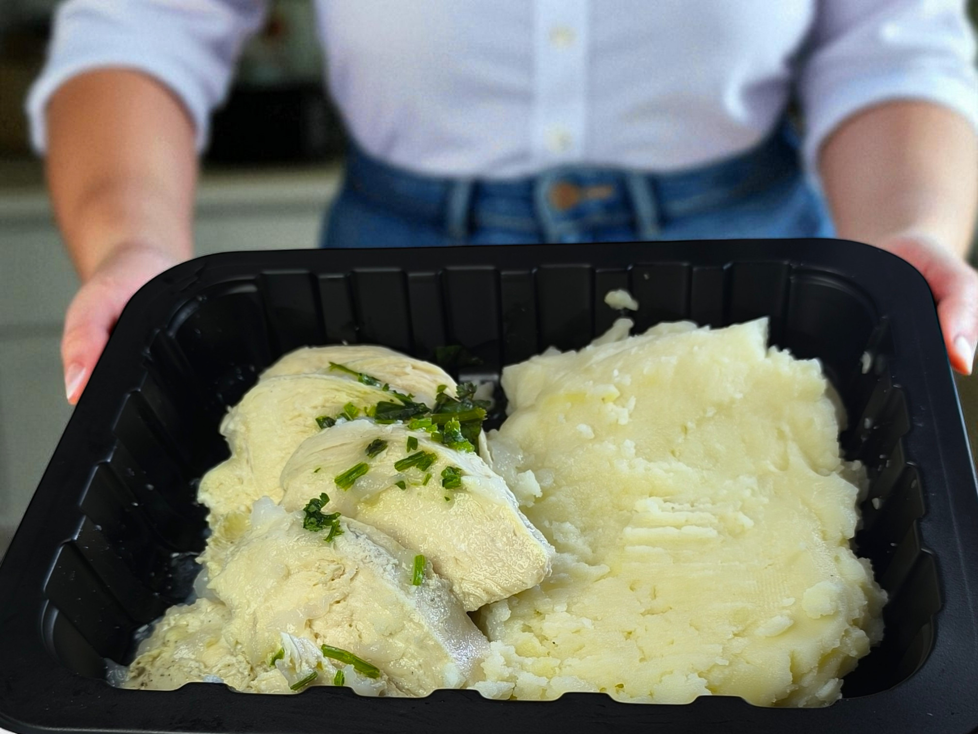 Pechuga de  Pollo Asada con Puré de Papas